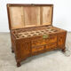 Vintage Chinese carved camphor wood chest on claw feet