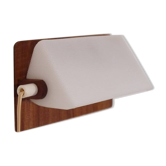 Vintage Scandinavian teak and plexi wall lamp 1970