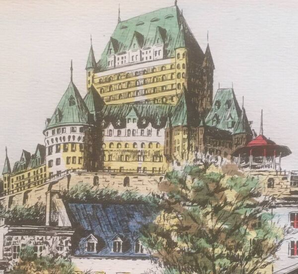 Château de Frontenac encadrée, Québec Lithographie