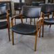 Set of 6 Scandinavian armchairs in leather and rosewood by Gondo Gravesen for Atelier Bondo Gravesen Snedkerier 1960s.