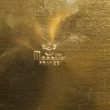 Wastepaper basket Massilly France vintage sheet metal decoration planisphere, 1960