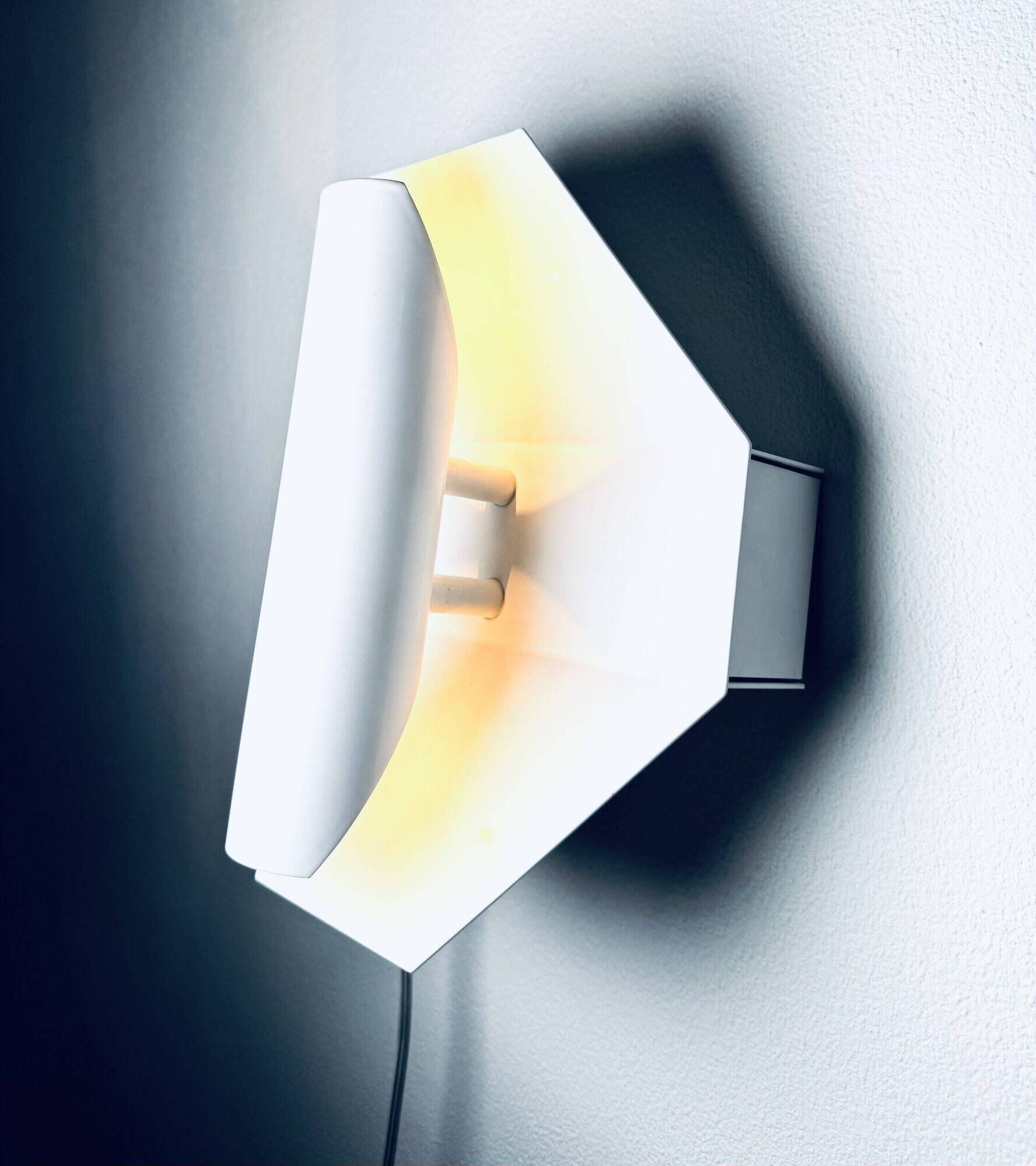 Geometric Sculptural Wall Lamp In White By Dijkstra Lampen, The Netherlands, 1980S