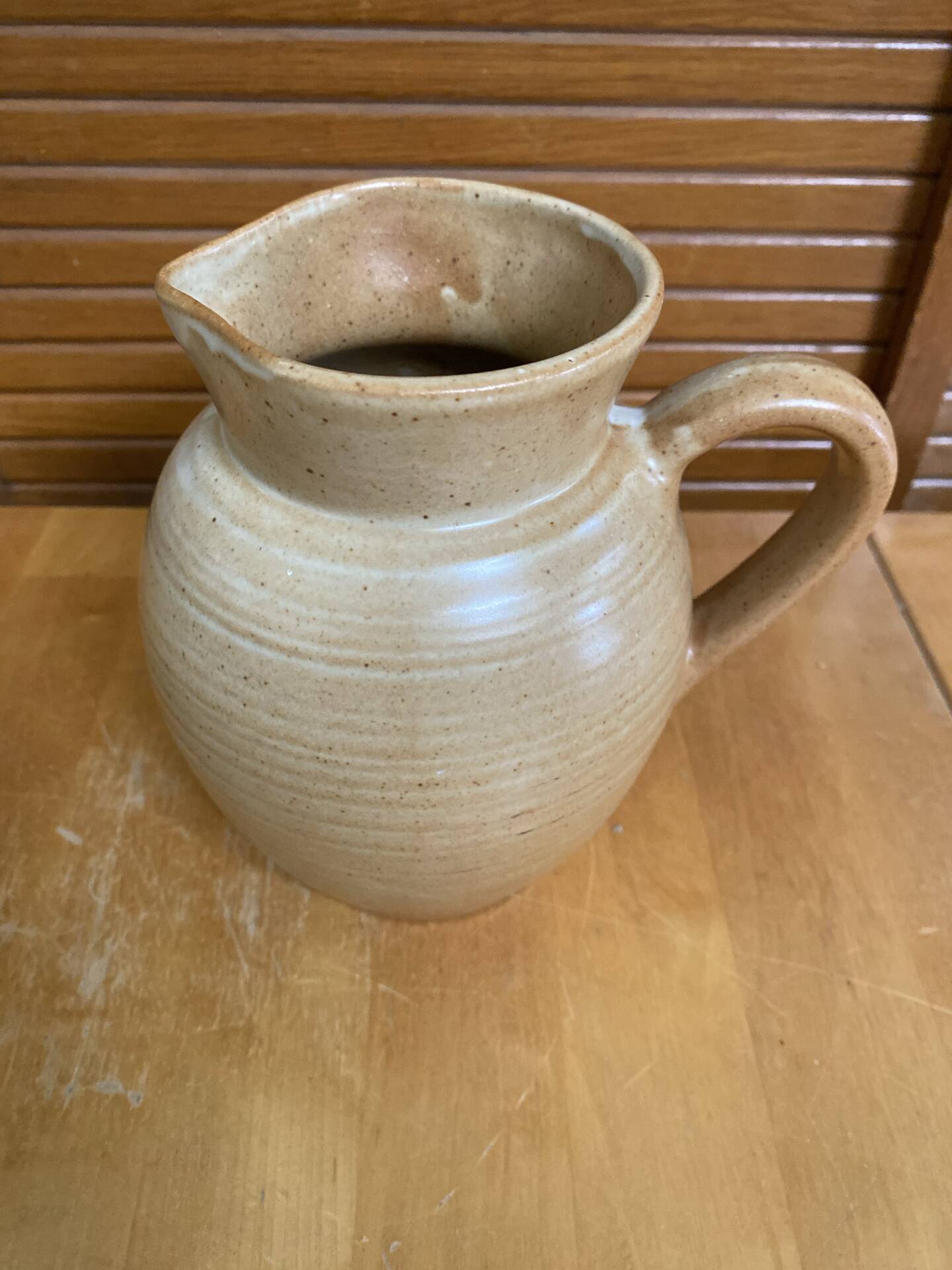 Old pichet gres village beige 1960s made in france vintage #e33