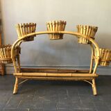 Rattan plant holder, 60s