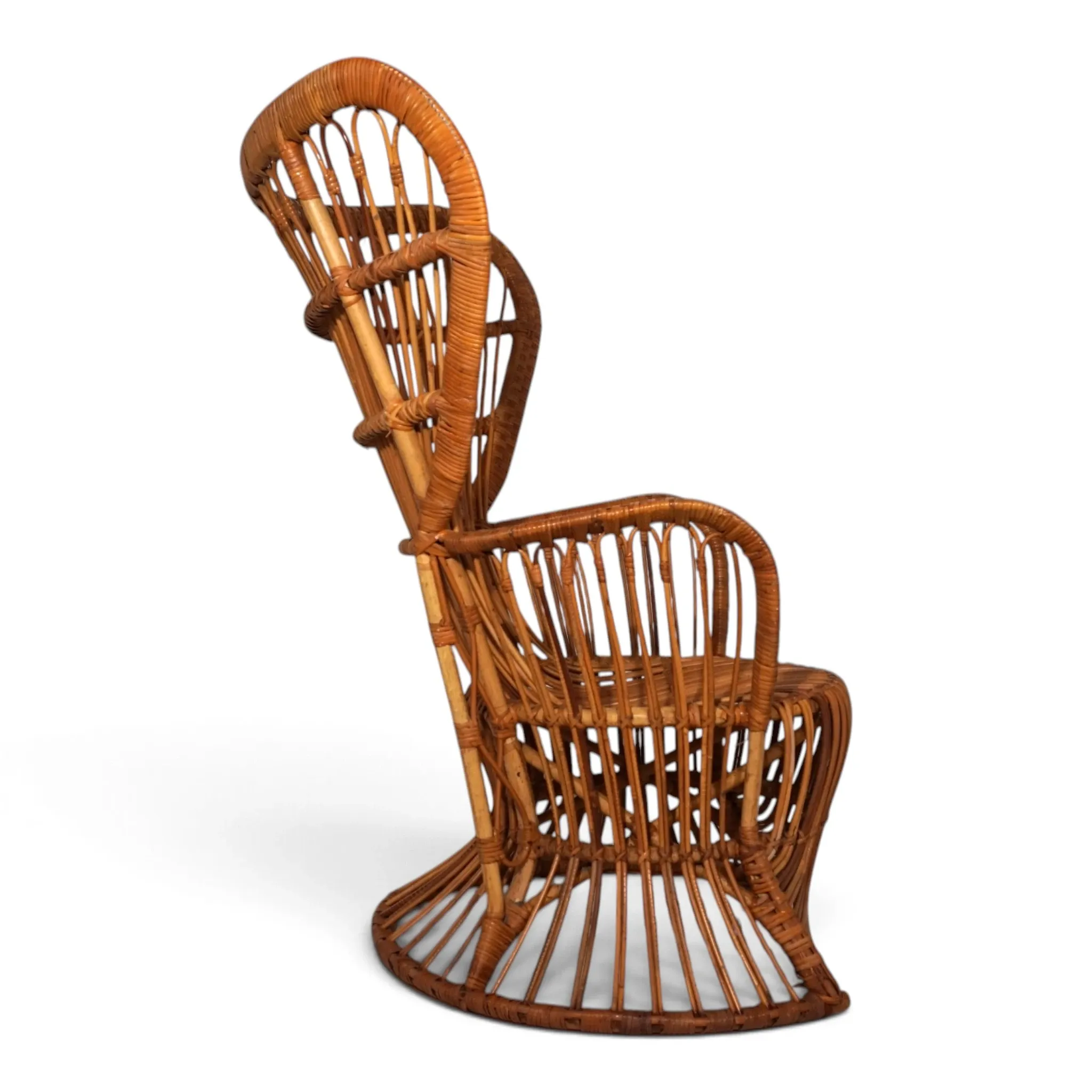 Peacock chair rattan armchair by Rohé Noordwolde, 1970