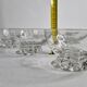 Set of six engraved crystal bowls in Art Deco style on spherical feet