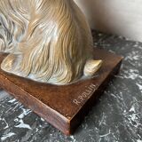 Terracotta dog signed R. Pollin