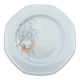 Set of 12 dessert plates in Sologne porcelain.