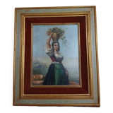 Rudolph august lehmann (1819-1905) (after) italian painting young woman in a red camisole