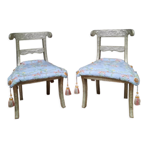 Paire de chaises plaquées - assises