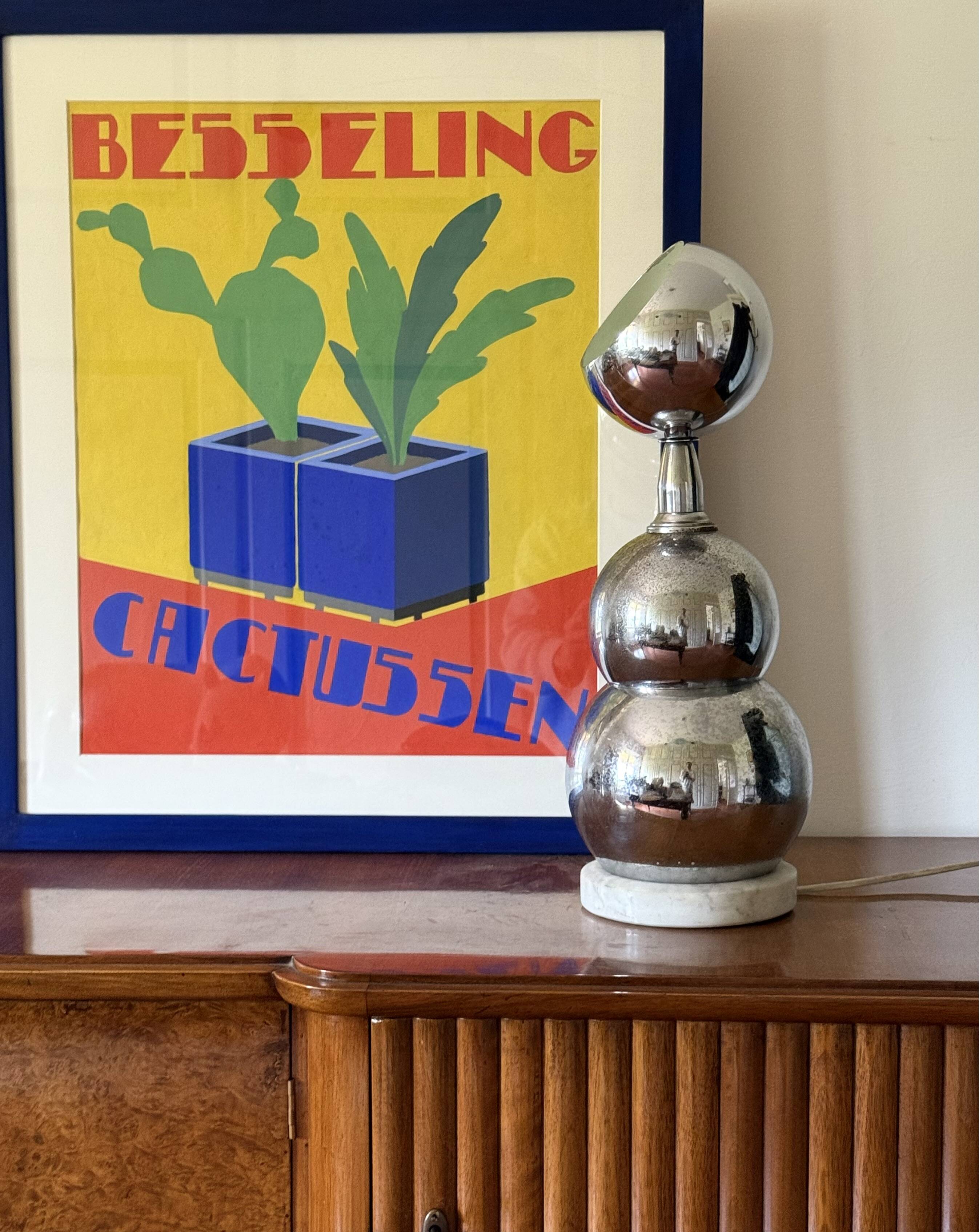 Space age chrome table Lamp, France 1970s