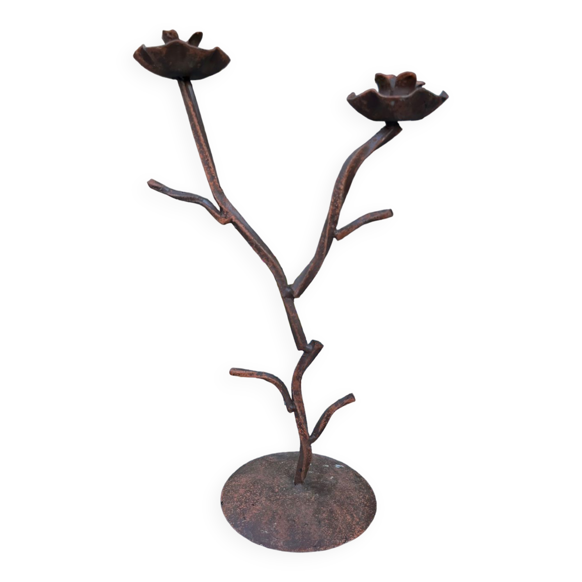 Wrought iron candle holder