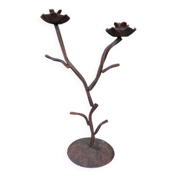 Wrought iron candle holder
