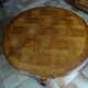 Louis XV style oak round table with 4 chairs