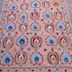 Salmon pink suzani kilim rug with embroidered patterns