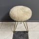 wool top brass small stool 1960s