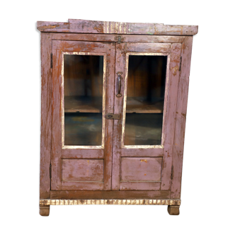 Old Burmese teak cupboard with original purple patina