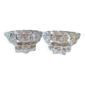 2 bougeoirs en cristal