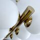 Vintage Glass Brass  Pendant Light, 1950s