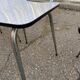 4 chaises de cuisine en formica beige et acier