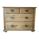 Old 4-drawer chest of drawers in solid pine