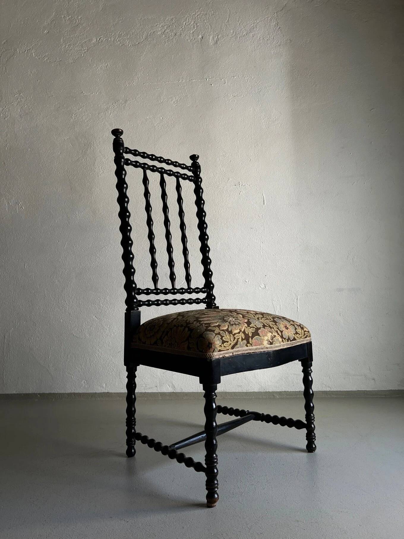Oak bobbin chair | France | 1850s