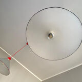 Ceiling lamps in opal glass Italian 1970s