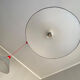 Ceiling lamps in opal glass Italian 1970s