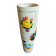 Old Rolled Vase Beige Ceramic Polychrome Flower Decor Vintage #D