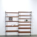 Mid Century Olof Pira Zweden teak modulair LP wandsysteem