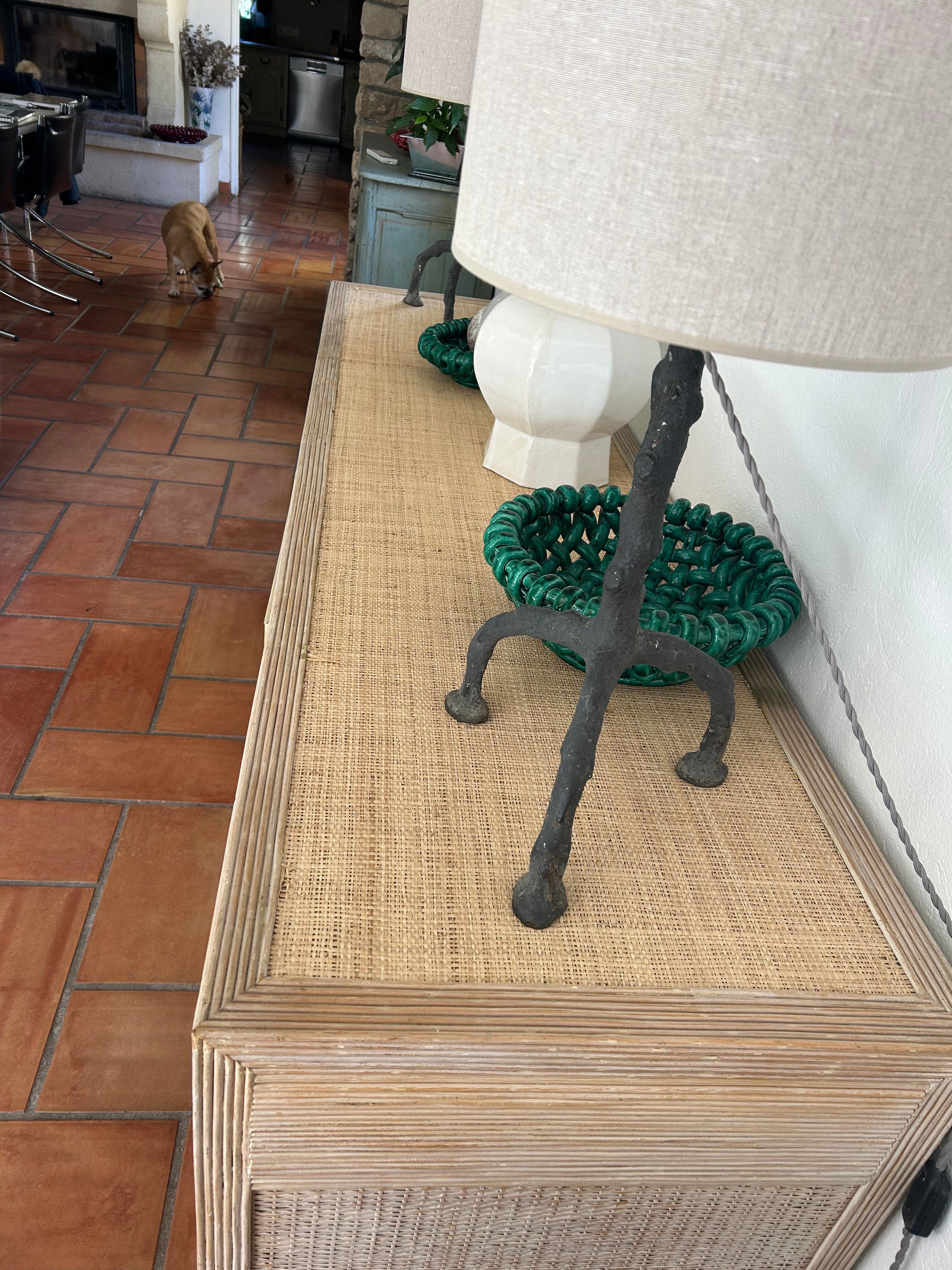 1970s rattan sideboard
