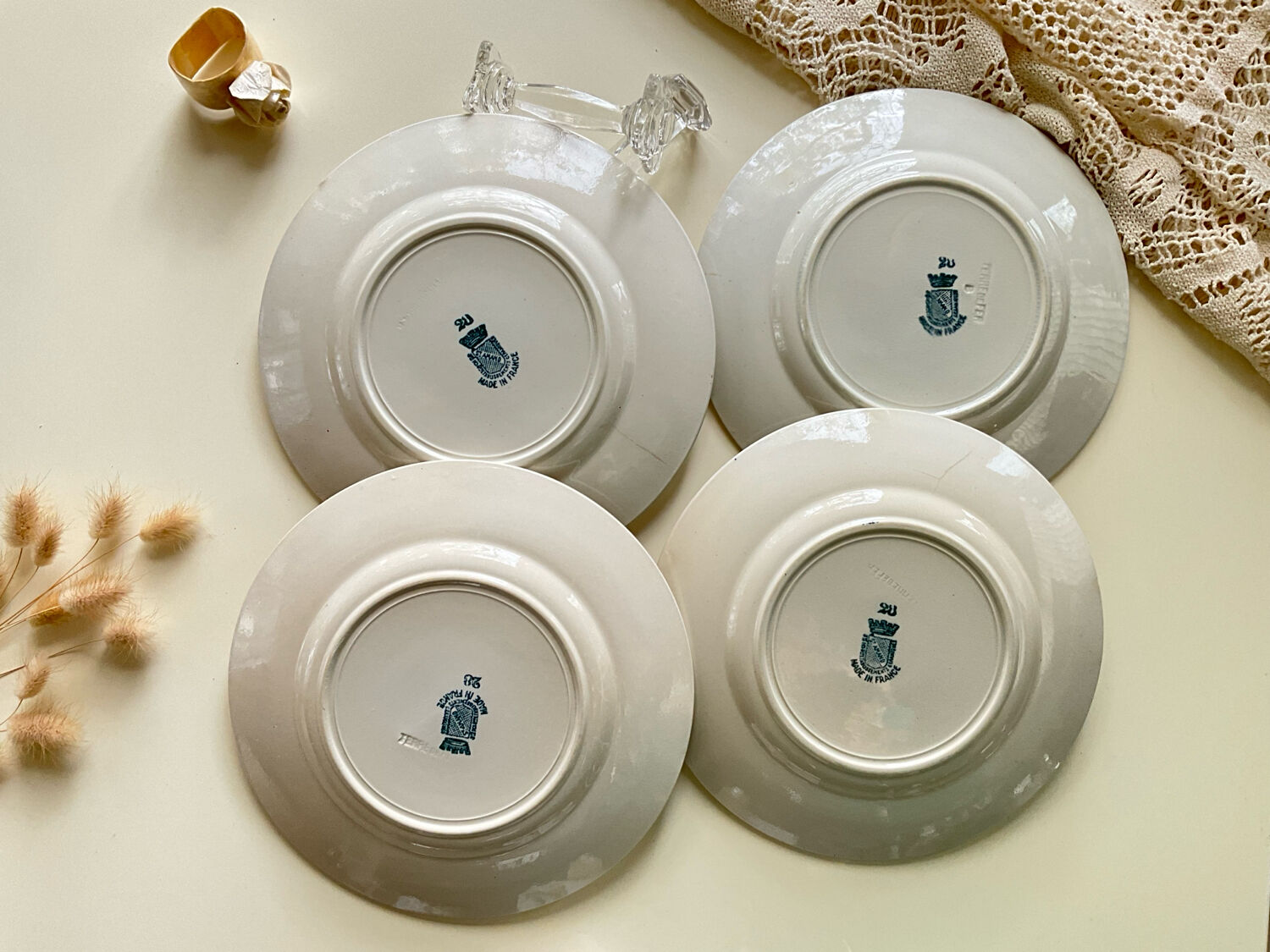 4 ironstone plates from Saint Amand