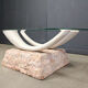 Vintage faux tusk coffee table, 1980s