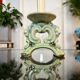 Paire de bougeoirs vintage - faïence céramique verte et bleue - bougies décoration
