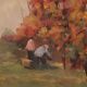 20th-century Italian landscape painting The Vineyard in Druento