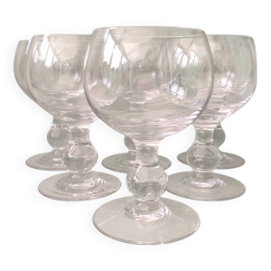 6 verres à vin en cristal
