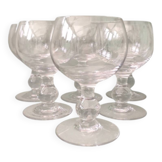 6 crystal wine glasses