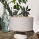 Ethnic standing cup in white glazed ceramic vintage vase
