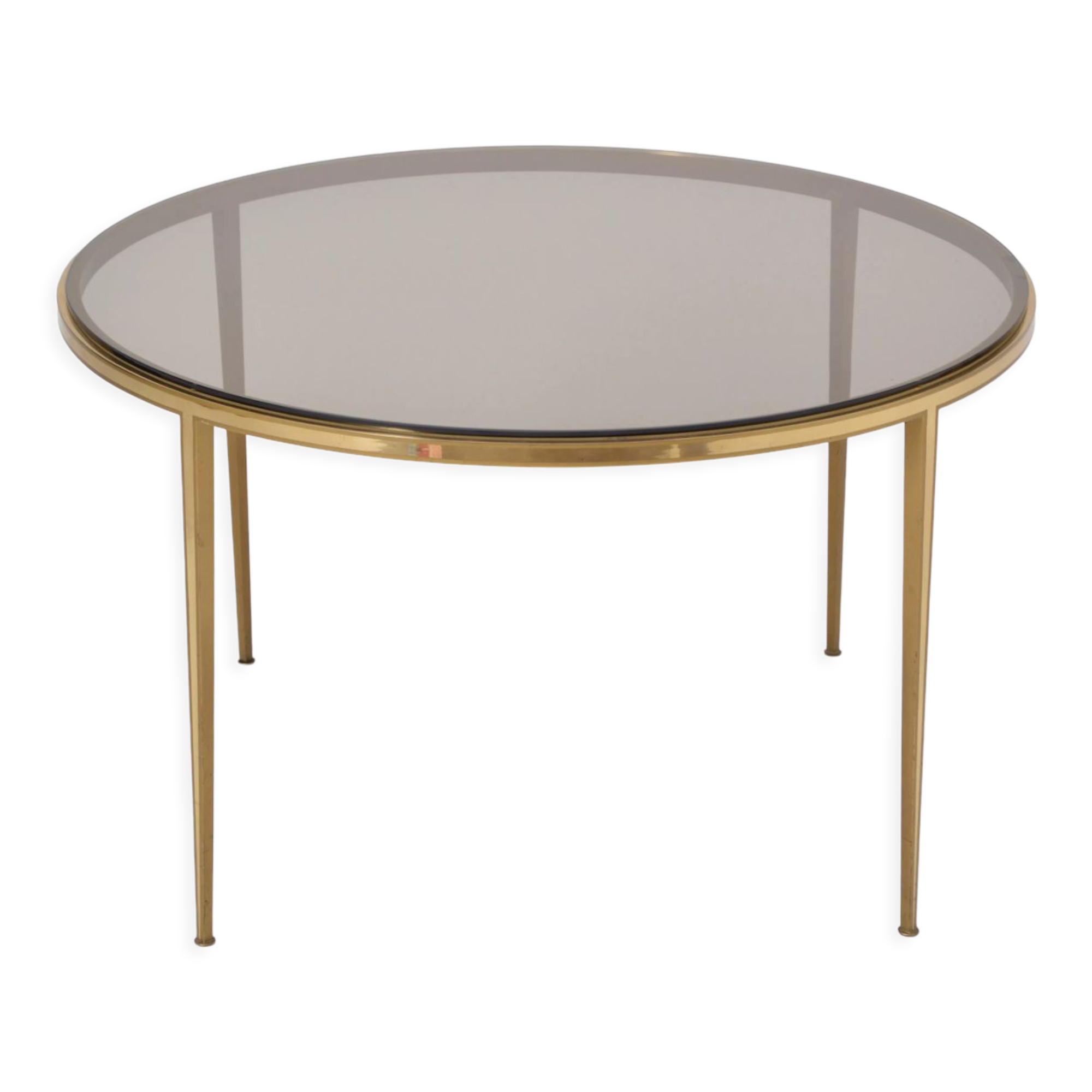Golden circular Mid-Century Modern Brass coffee table by Vereinigte Werkstätten