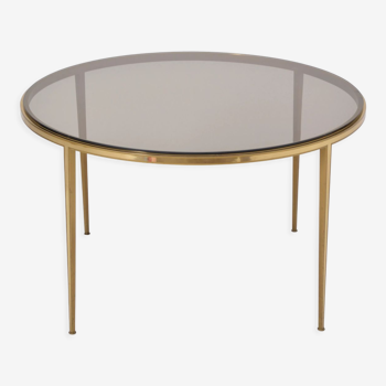 Golden circular Mid-Century Modern Brass coffee table by Vereinigte Werkstätten