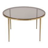 Table basse circulaire dorée du milieu du siècle moderne en laiton par Vereinigte Werkstätten