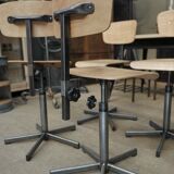 Industrial rotary and adjustable workshop chairs 1950s