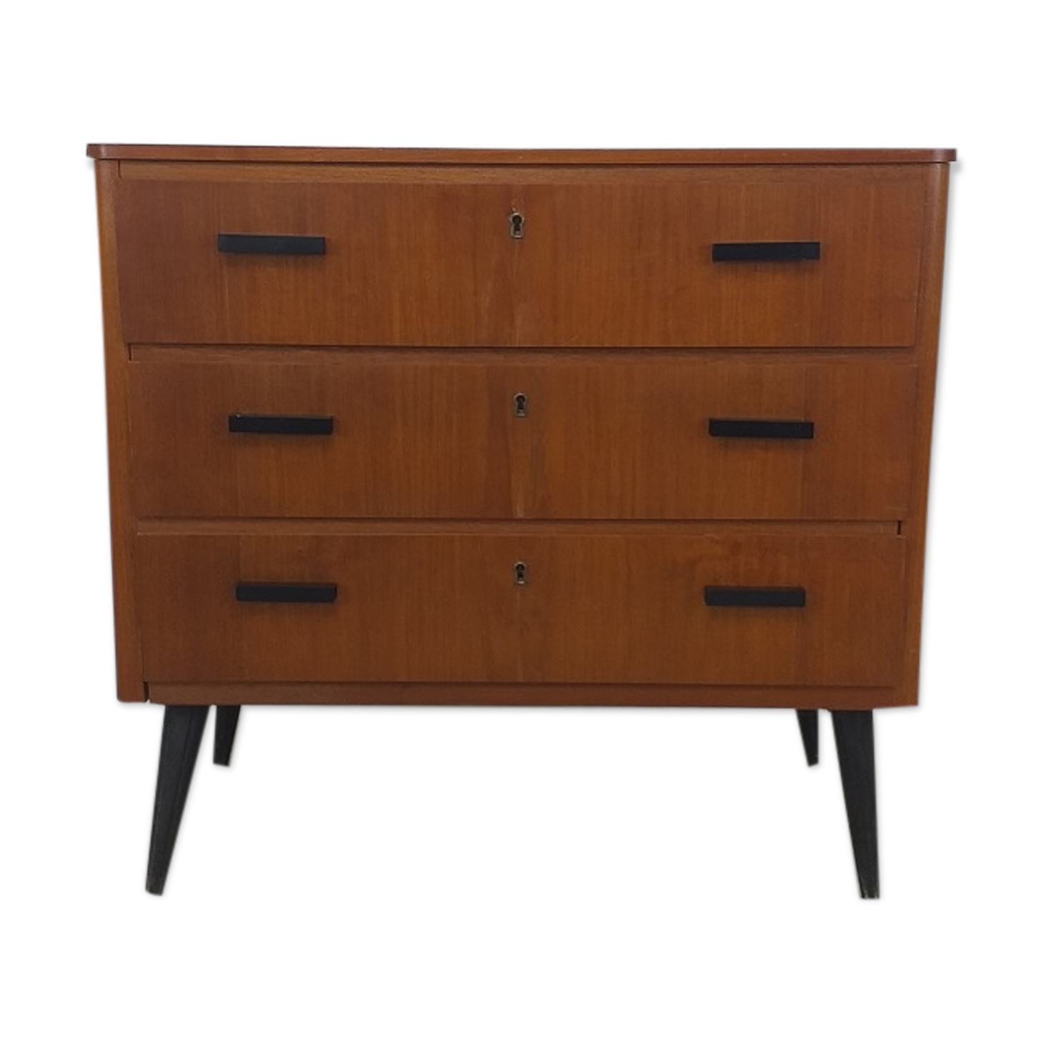 Scandinavian dresser 60s teak vintage compass feet