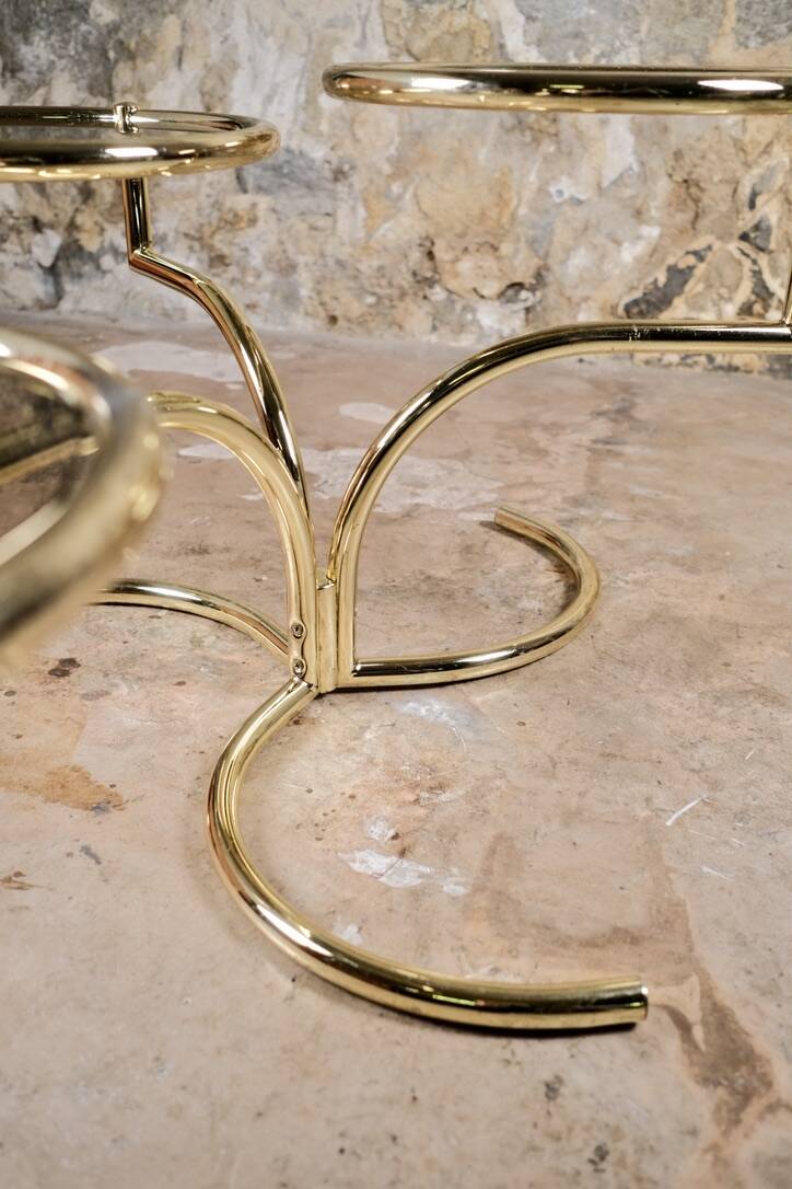 Modular brass coffee table, Morex, Italy, 1970