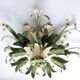 Vintage ceiling lamp, floral design, 1980s, Italy