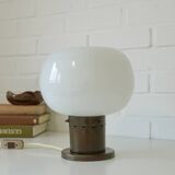 Vintage copper floor lamp brutalist mid century modern mushroom table light