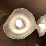 Golden brass floral floor lamp