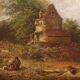 Peinture américaine paysage de campagne signée et datée 1854