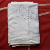 Antique linen sheet - MA monogram - 205 x 285 cm (dl)