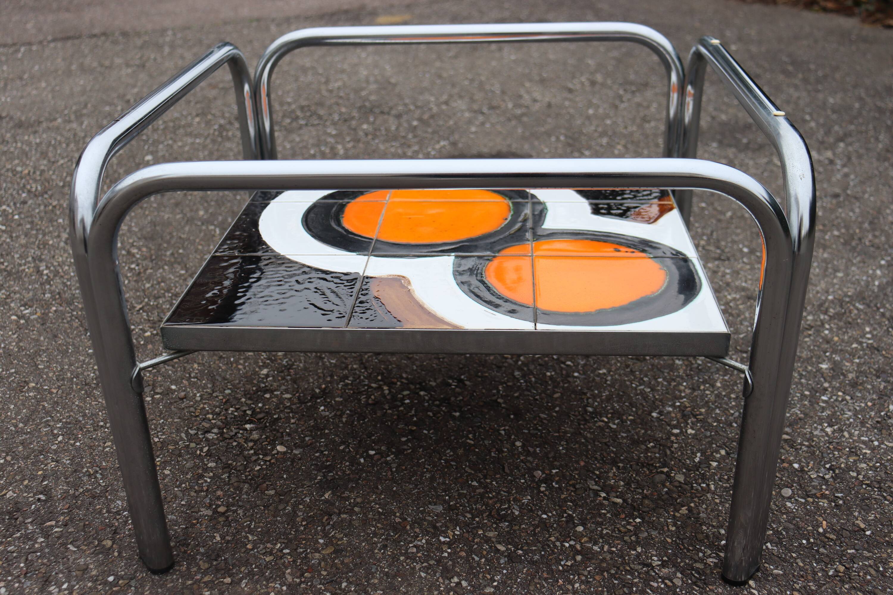 Ceramic coffee table, vintage 1970s design